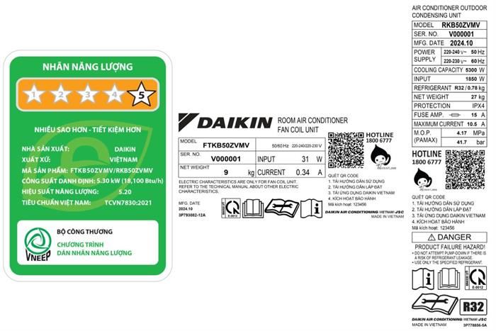 Điều hòa Daikin Inverter 9000 BTU 1 chiều FTKB25ZVMV&nbsp;